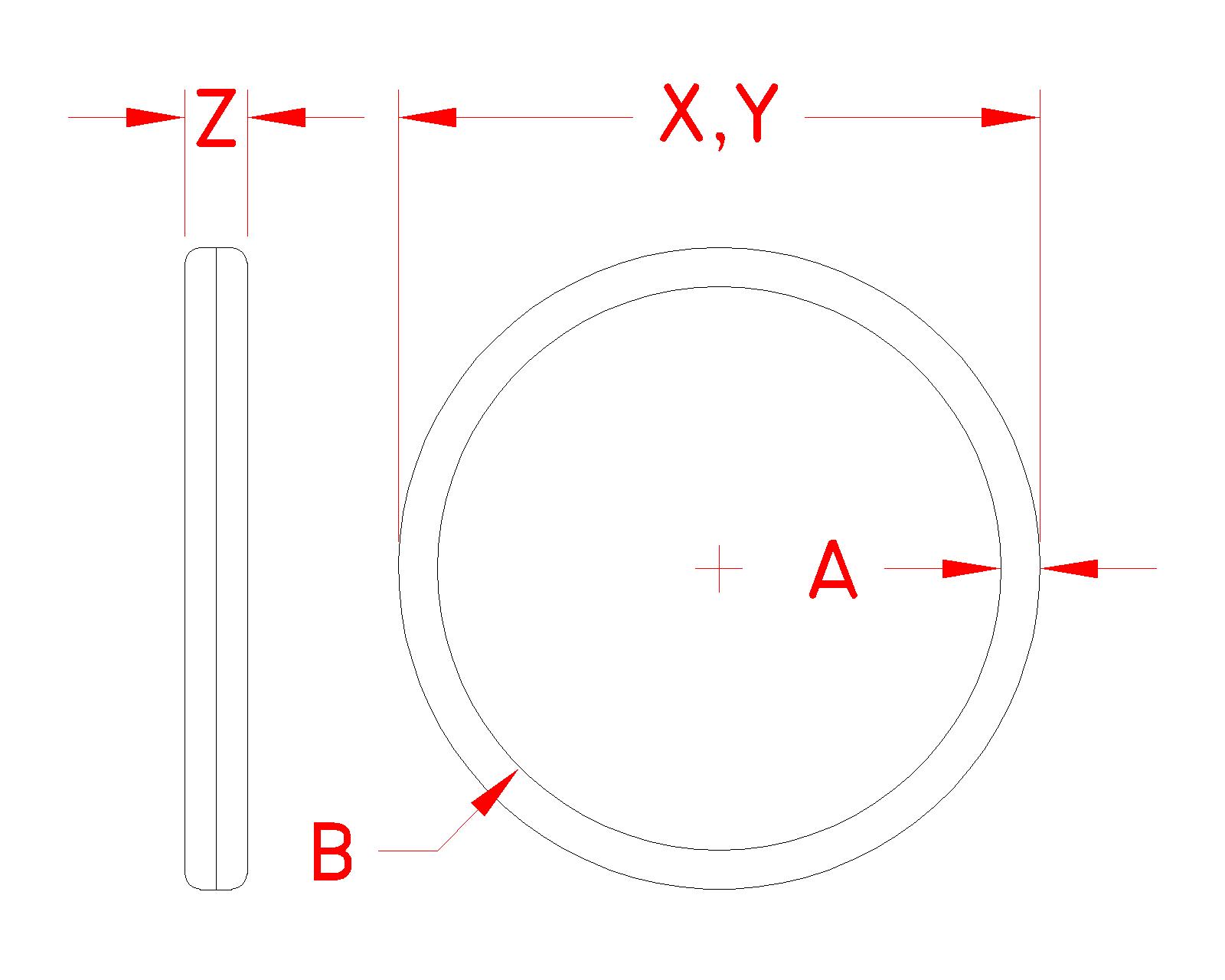Stainless Steel Key Ring, S0185-KR01, S0185-KR02, S0185-KR03, Line Drawing